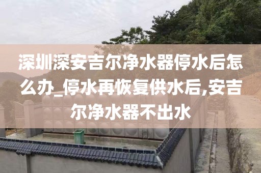 深圳深安吉尔净水器停水后怎么办_停水再恢复供水后,安吉尔净水器不出水