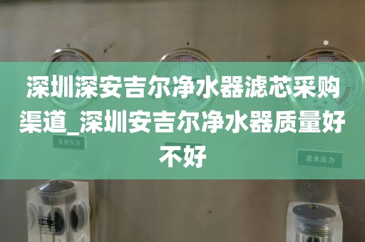 深圳深安吉尔净水器滤芯采购渠道_深圳安吉尔净水器质量好不好